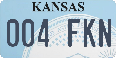 KS license plate 004FKN