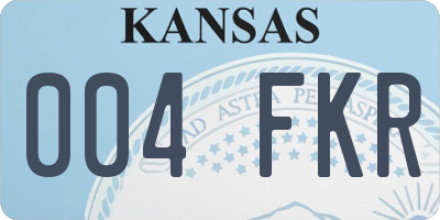 KS license plate 004FKR