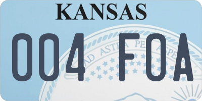KS license plate 004FOA