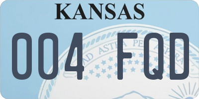 KS license plate 004FQD