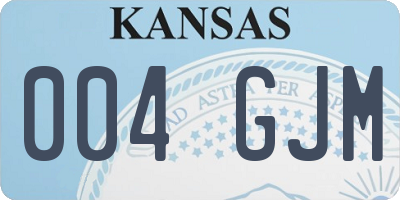 KS license plate 004GJM