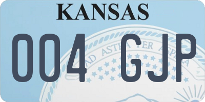 KS license plate 004GJP
