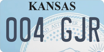 KS license plate 004GJR