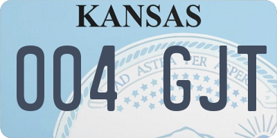 KS license plate 004GJT