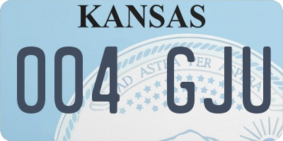 KS license plate 004GJU