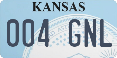 KS license plate 004GNL