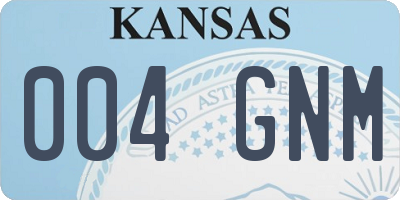 KS license plate 004GNM