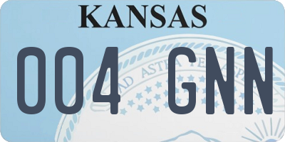 KS license plate 004GNN