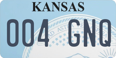 KS license plate 004GNQ