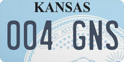 KS license plate 004GNS