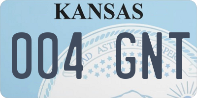 KS license plate 004GNT