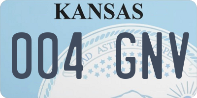 KS license plate 004GNV