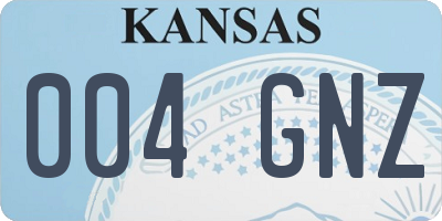 KS license plate 004GNZ