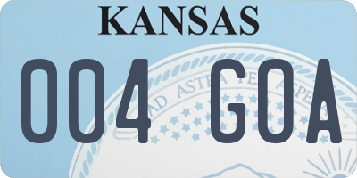 KS license plate 004GOA
