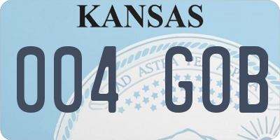 KS license plate 004GOB