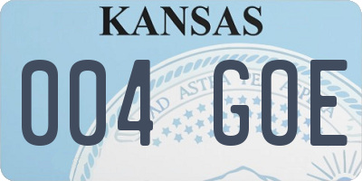KS license plate 004GOE