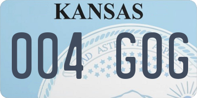 KS license plate 004GOG