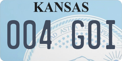KS license plate 004GOI