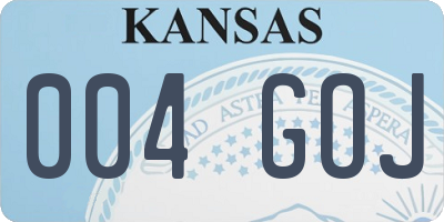KS license plate 004GOJ