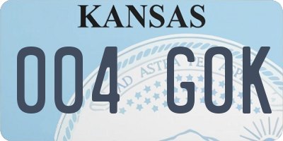 KS license plate 004GOK