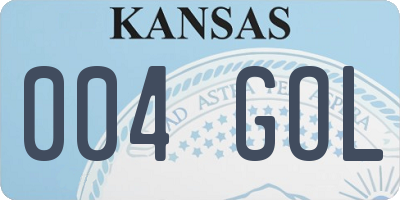 KS license plate 004GOL