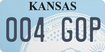 KS license plate 004GOP