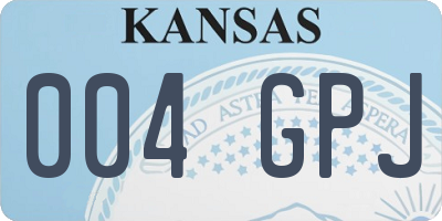 KS license plate 004GPJ