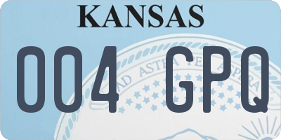 KS license plate 004GPQ