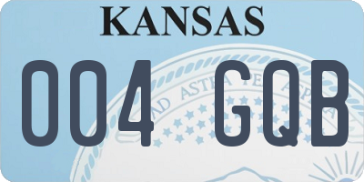 KS license plate 004GQB