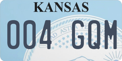 KS license plate 004GQM