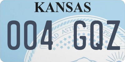 KS license plate 004GQZ