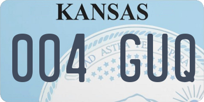 KS license plate 004GUQ