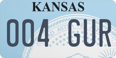 KS license plate 004GUR