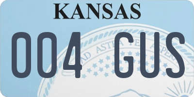 KS license plate 004GUS