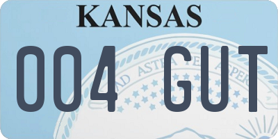 KS license plate 004GUT