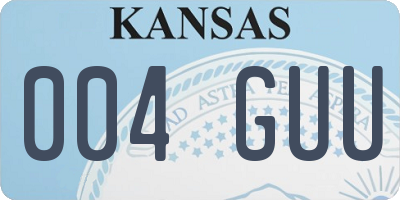 KS license plate 004GUU
