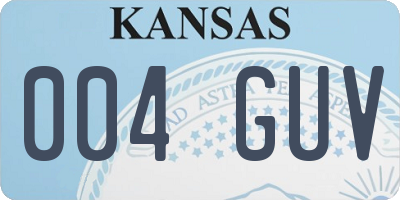 KS license plate 004GUV