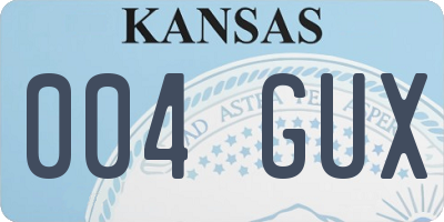 KS license plate 004GUX