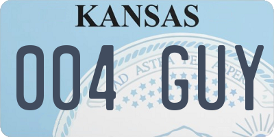 KS license plate 004GUY