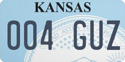 KS license plate 004GUZ