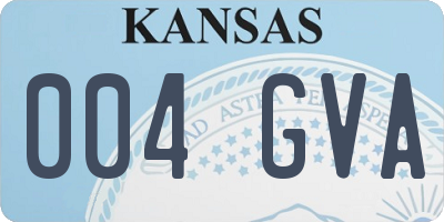 KS license plate 004GVA