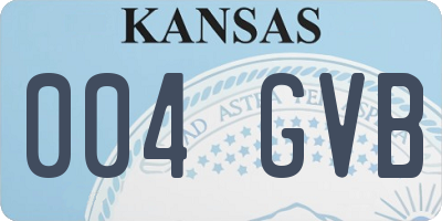 KS license plate 004GVB