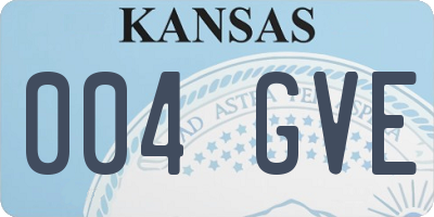 KS license plate 004GVE