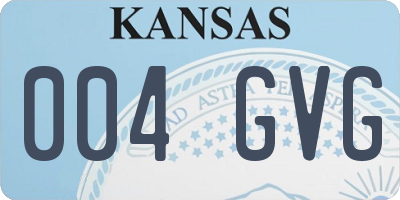 KS license plate 004GVG