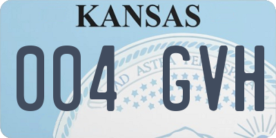 KS license plate 004GVH