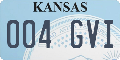 KS license plate 004GVI
