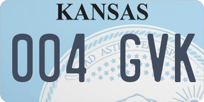 KS license plate 004GVK