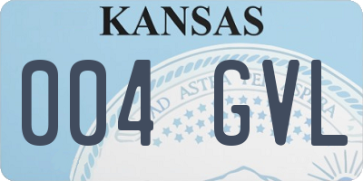 KS license plate 004GVL