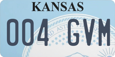 KS license plate 004GVM