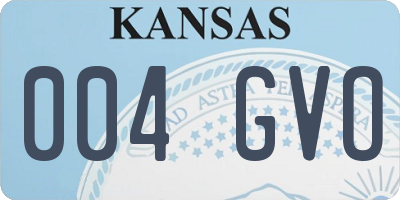 KS license plate 004GVO